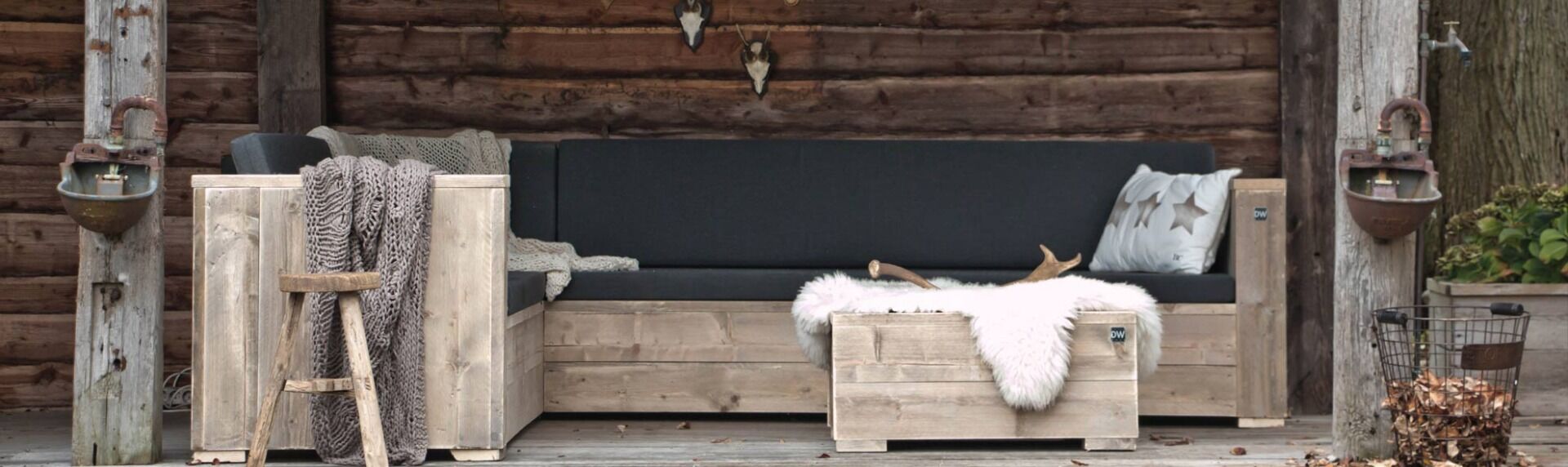 Wooden Corner Sofa