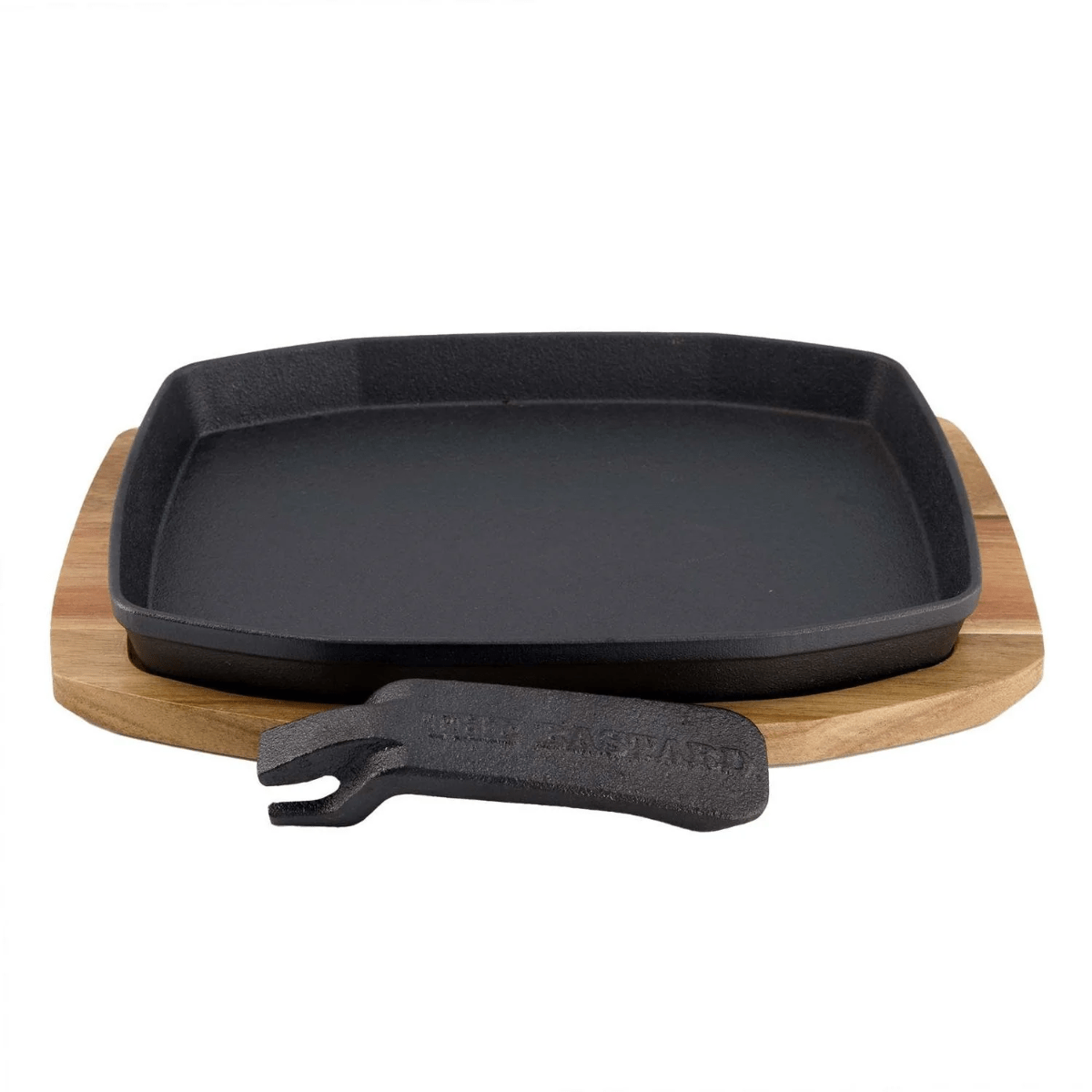 The Bastard Sizzling Plate & Holder Cast Iron 21x28 cm