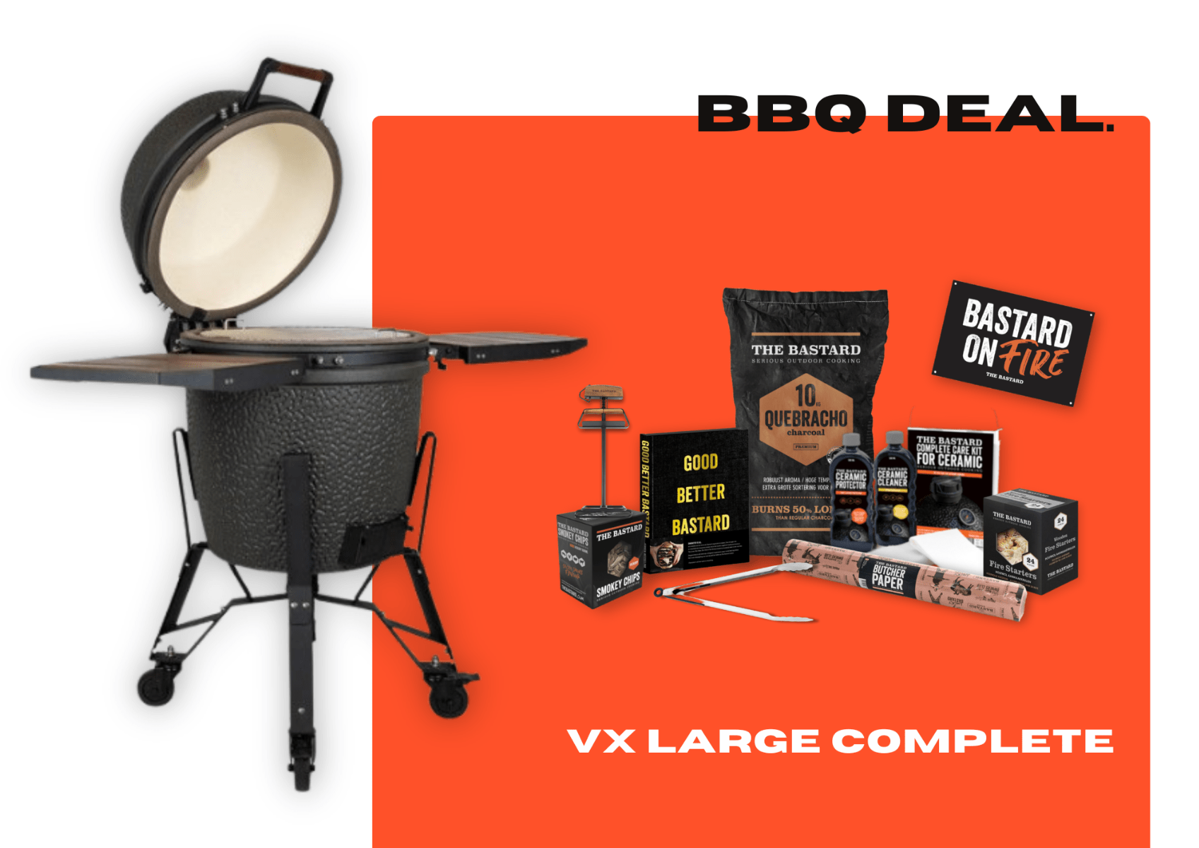 BBQ DEAL The Bastard VX Large Complete + MONTAGE